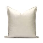 Natural Style Coffee Color Splicing Pu Leather Sofa Pillow - Image 2
