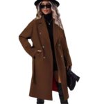 Autumn And Winter Solid Color Double Breasted Lace-up Woolen Coat - Image 3