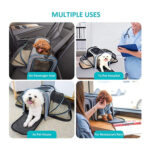 Carrier For Cat Pet Airline Approved Expandable Foldable Soft Dog Carrier Opened Doors Reflective Tapes Cat Travel Bag - Image 2