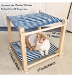 Pet Camp Bed Solid Wood Double Layer Cat Hammock Upper And Lower Bunk Removable And Washable - Image 10
