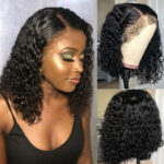 New Hot European And American Front Lace Wig Medium Black African Small Curly Short Curly Hair - Image 3