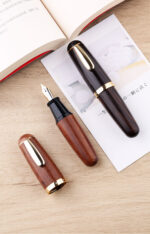 Solid Wood Ink Pen Fine Tip Cute Chubby Short Pen - Image 8