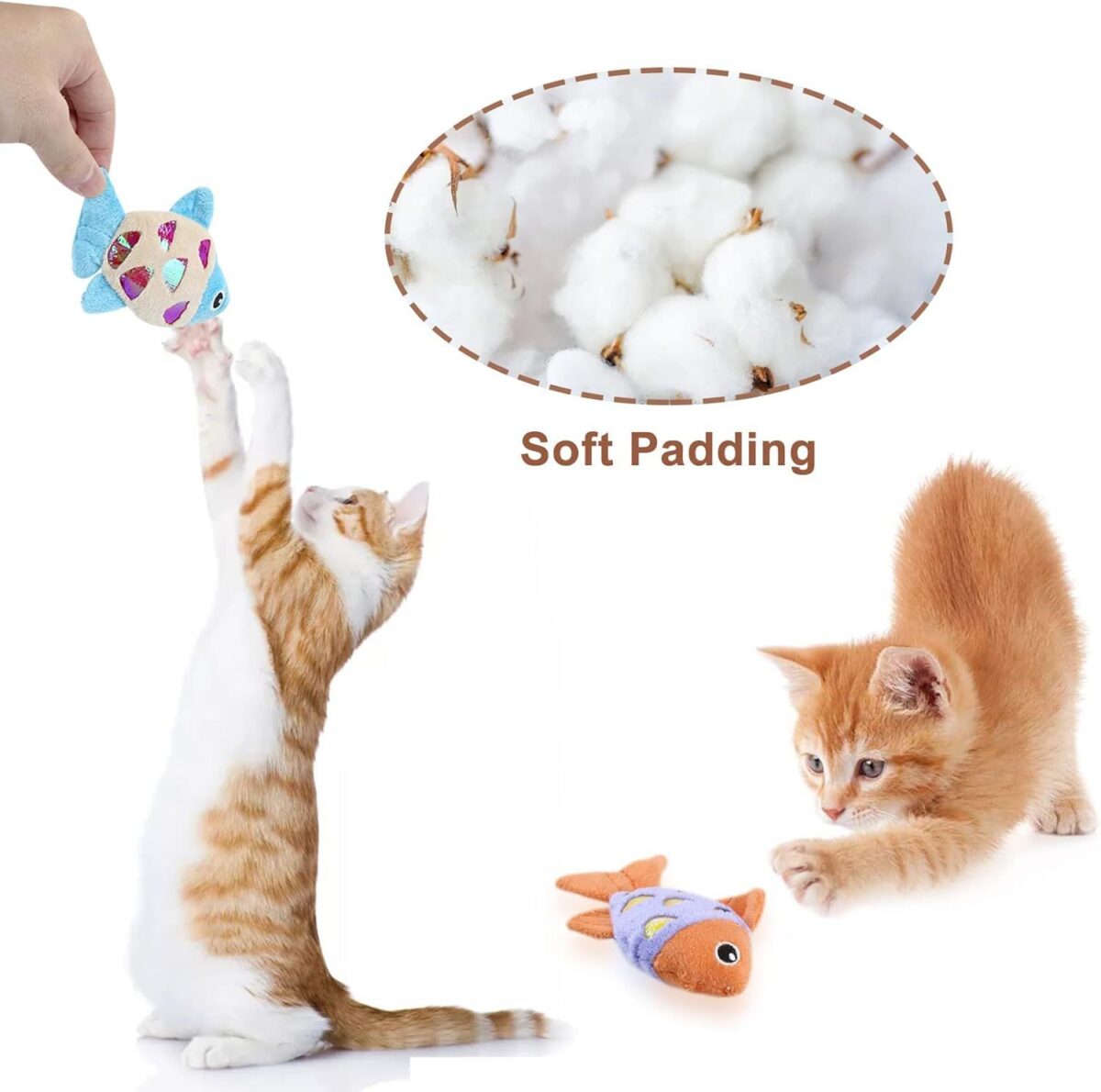 Cat Catnip Toys Small Cat Fish Toys With Crinkle Shine Ring Paper To Make Sound To Catch Your Cats Eyes And For Your Cats To Chew And Catch Interactive Cat Toys Indoor Cat - Image 8