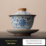 Blue And White Ru Ware San Cai Gaiwan Tea Cup Set - Image 7
