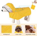Dog Raincoat Waterproof Soft Breathable Dog Rain Jacket For Small Dog Hooded Dog Rain Coat With Transparent Cap Protect Belly - Image 7