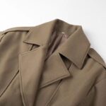 Fashion All-match With Belt V-neck Loose Casual Woolen Coat - Image 3
