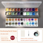 Watercolor Traditional Chinese Painting Fine Brush Calligraphy Wrapped Flower Nail Art Solid Gold Powder - Image 8