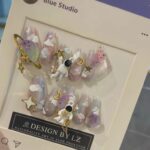 Hand Wearing Nail Art Sticker Pass Astronaut