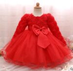 Long-sleeved girls dress rose children's wedding dress skirt - Image 9