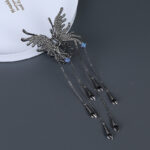 Rhinestone Butterfly Wind Chime Tassel Hairpin - Image 2