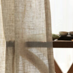 Japanese Linen Half Shade Curtain Solid Color Balcony Bedroom Living Room - Image 5