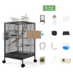 Parrot Xuanfeng Bird Cage With Feeder Toy Grass Nest Breeding Box - Image 5