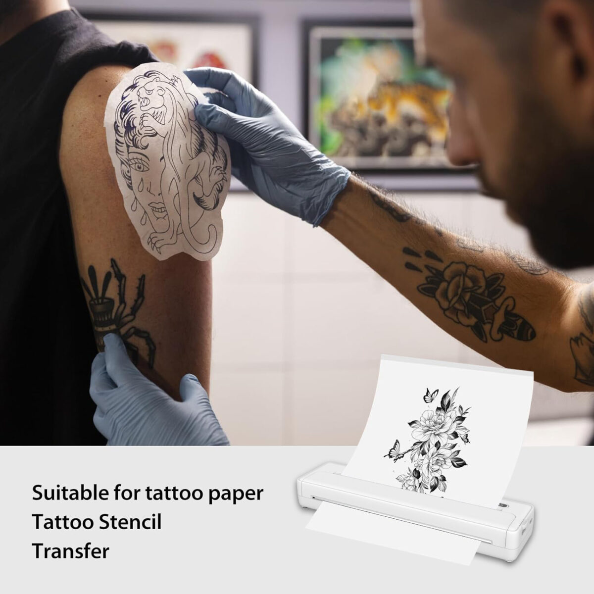 Cross-border A4 Printer Bluetooth Connection Wireless Mobile Phone Computer Office Home Portable Tattoo Printer - Image 1