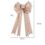 Linen Beige Bow Christmas Tree Pendant - Image 2