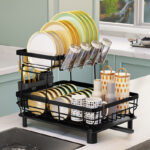 Kitchen Single Two-tier Bowl And Dish Storage Rack Draining Rack - Image 3