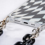 Irregular Black Grid Suitable For Iphone12 Portable Chain - Image 3