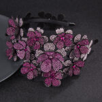 Flower Wide Edge Rhinestone Big Headband High-grade Diamond-studded Color Non-slip Hair - Image 3