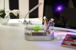 USB Desktop Streaming Mini Aquarium Time Date Week Temperature Alarm Transparent Pen Holder - Image 4