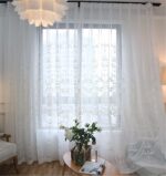 New Translucent Embroidered Window Screen White European Style - Image 2