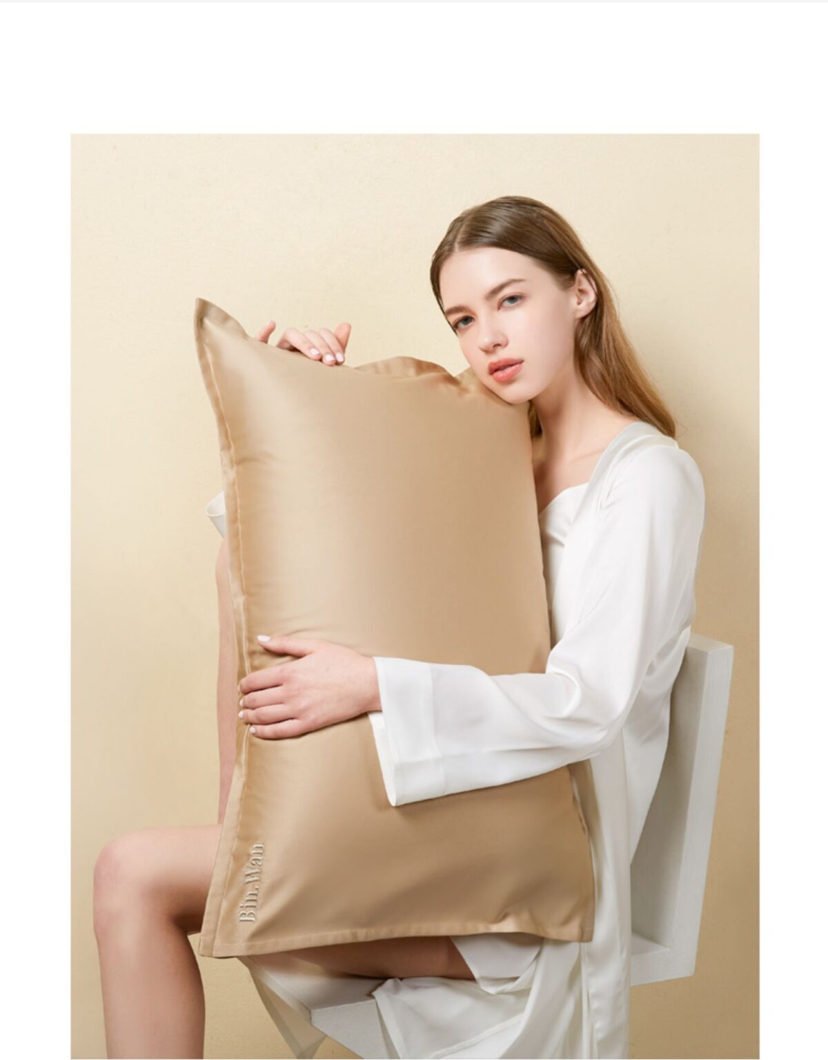 Copper ion beauty pillowcase solid color pillow set - Image 3