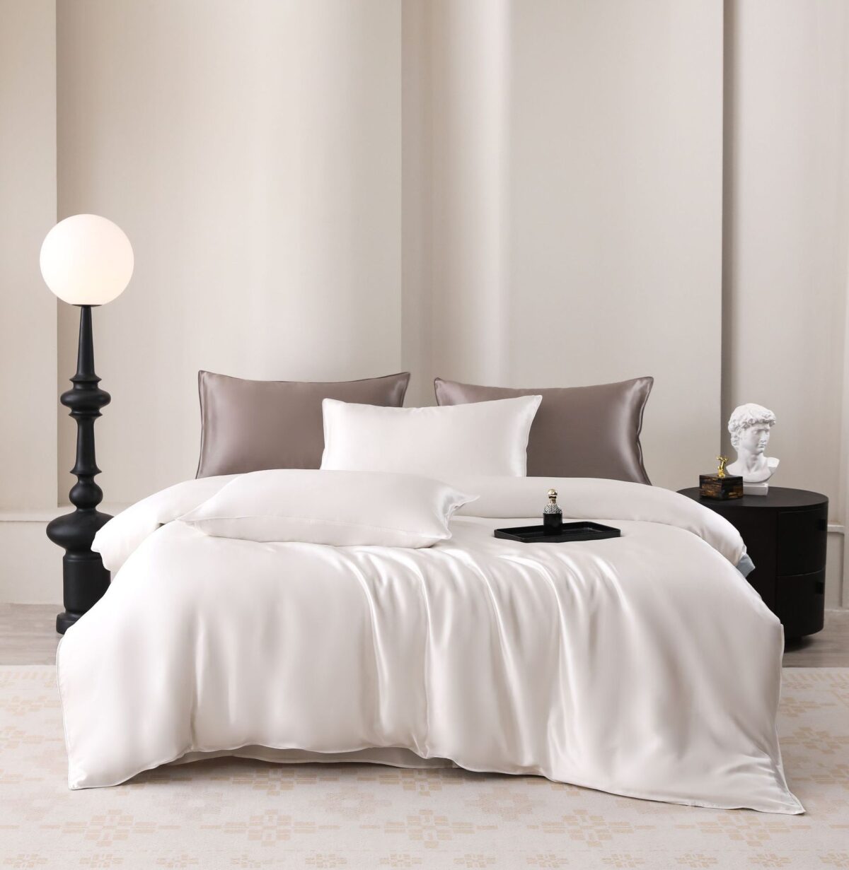 Silk Four-piece Set 19 M Pure Color Pillowcase - Image 6