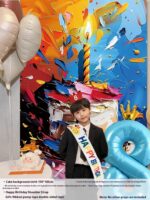 Birthday Party Layout Cake Hanging Cloth Children Background Wall - Image 6