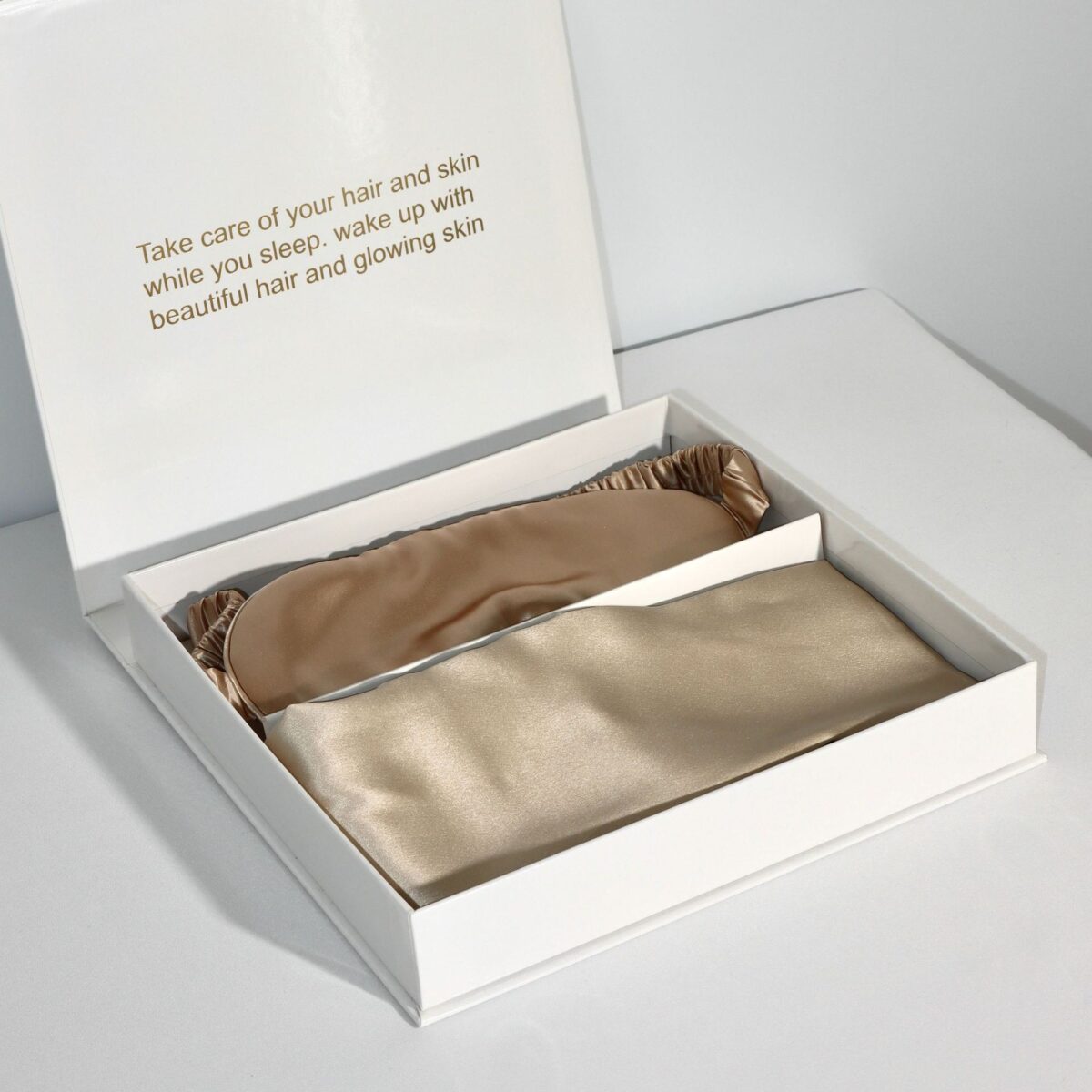 Bright Version Silk Pillowcase Eye Mask Hair Ring Three-piece Set 22 M Gift Box Set - Image 7