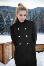 Solid Color Slim Women Woolen Coat Outerwear - Image 6