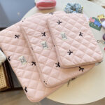 Cute Rhombus Embroidered Bow Notebook Storage Bag - Image 9