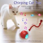 Cat Toys Interactive With Motion Activated And Chirping Rolling Super Fast On Carpet Happy Party Game With Kittens - Red - Image 5
