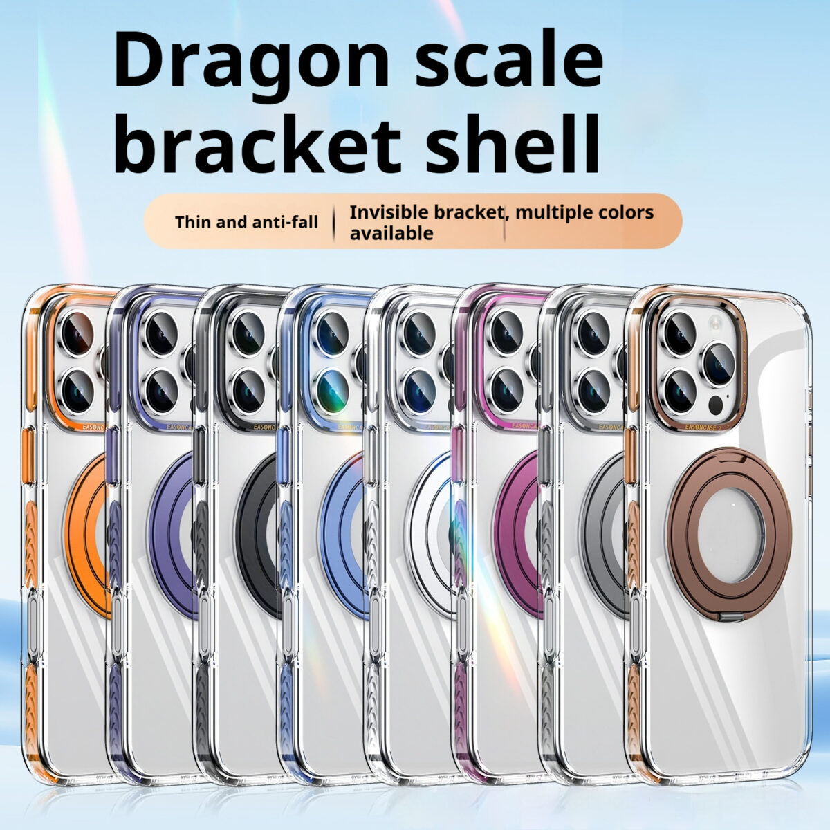 Phone Case Transparent 360 Magnetic Rotating Bracket Drop-resistant - Image 1