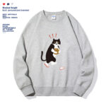 Women's Fashionable Solid Color Printed Long Sleeved Sweatshirt - Image 10