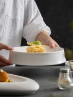 Irregular White Ceramic Dinner Plate - Image 4