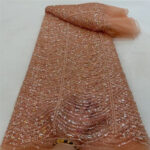 Wave Line Bead Tube Sequin Wedding Dress Lace Embroidery Lining - Image 4