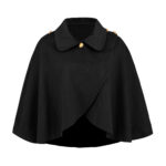 Fashion Solid Color Wool Cape Coat - Image 2