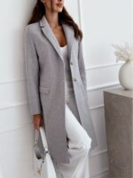 Simplicity Mid-length Button Woolen Coat Outerwear - Image 4