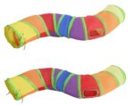 Rainbow S-shaped Cat Tunnel Self-hey Educational Cat Toy Collapsible Cat Tunnel - Image 2