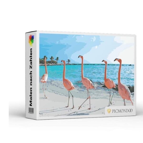 Paint by Numbers Set - Flamingos Beach