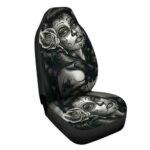 Black And White Tattooed Woman High Back Print Car Seat Cover - Image 2