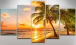 Diamond Painting - Multi-Bild Sonnenuntergang Am Strand