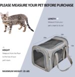 Dog Carrier For Small Medium Cats Puppies Up To 15 Lbs  Carrier Soft Sided, Collapsible Travel Puppy Carrier  Grey - Image 5