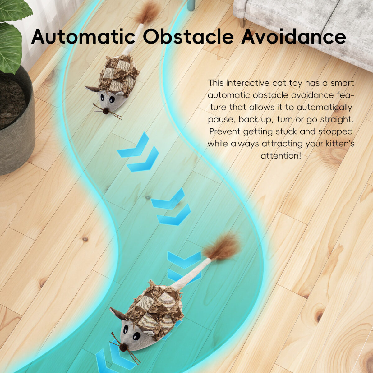 NEW Motion Cat Toy Electronic Moving Mouse Cat Toy Interactive Cat Toy With Rechargeable Battery Sound Box Cat Mouse Feather - Image 10