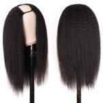 U-shaped headgear, real wig, natural color smooth hair - Image 5