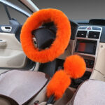 Wool Steering Wheel Cover Long Wool Handle Cover - Image 5