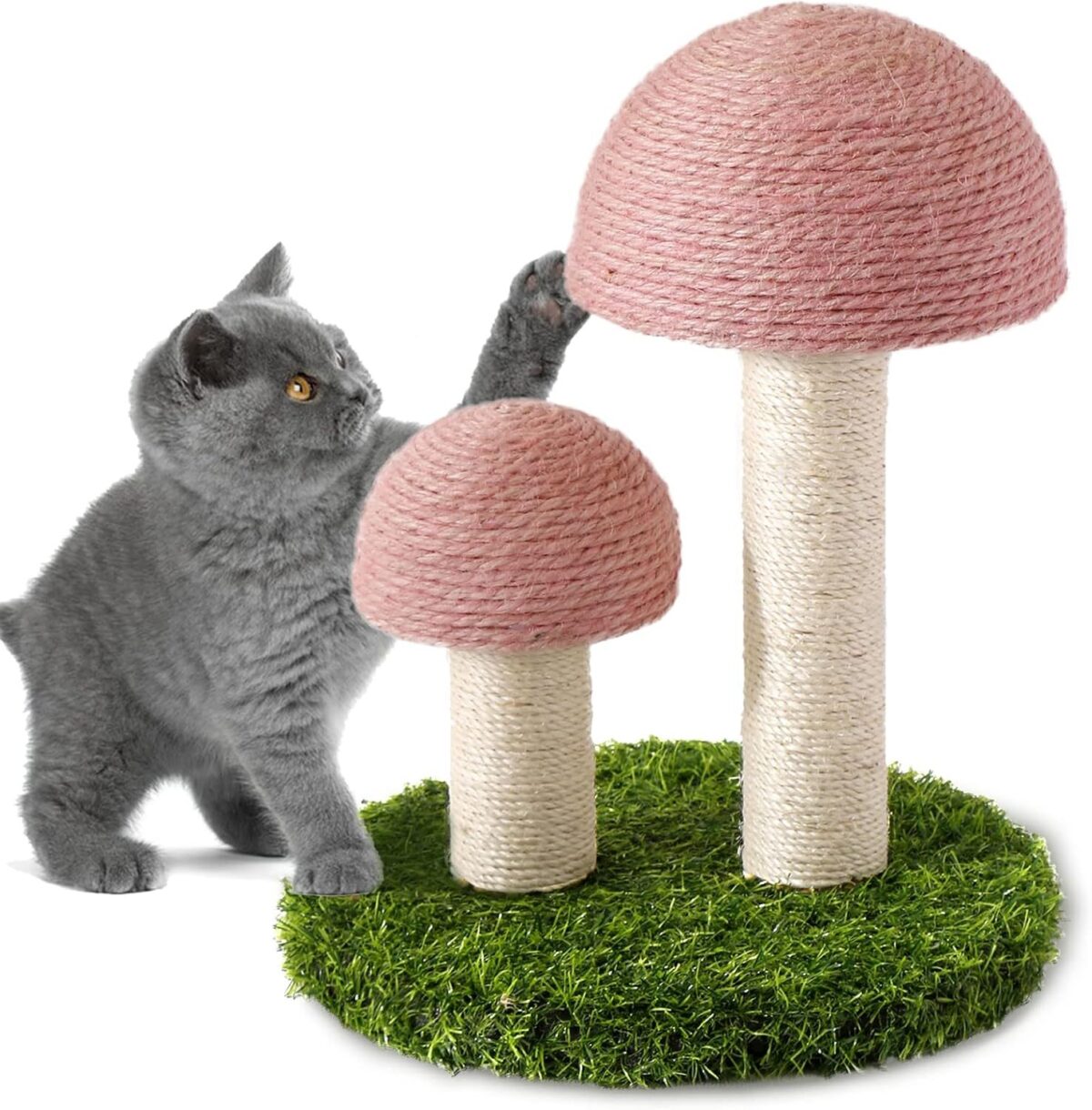 Cat Scratching Post Mushroom Cat Scratcher Featuring With Natural Sisal Caps Scratch Pole And Sturdy Base For Kittens & Small Cats - Image 4
