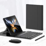 Wireless Keyboard Folding Leather Case Folding Mobile Phone Creative Holder Bluetooth Mouse - Image 4