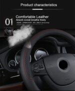 Universal Leather Car Steering Wheel Cover - Image 3
