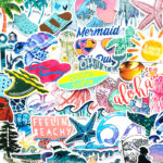 Starfish Surfing Volleyball Skateboard Notebook Graffiti Car Body Decoration Sticker