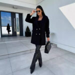 Winter Solid Color Fashion All-match Double-breasted Woolen Coat Women's Clothing - Image 2