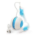 Pet Electric Toy Ball Feather Teaser Cat Stick Irregular Movement Cat Scratching Ball Tumbler - Image 2